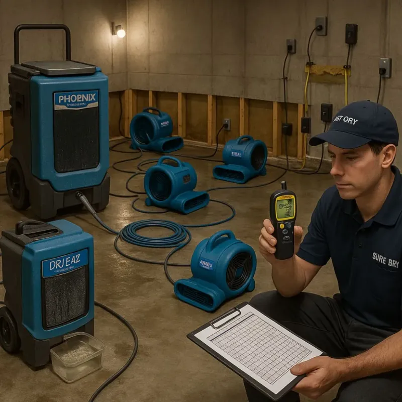 Structural Drying and Dehumidification process in Auburn, IN